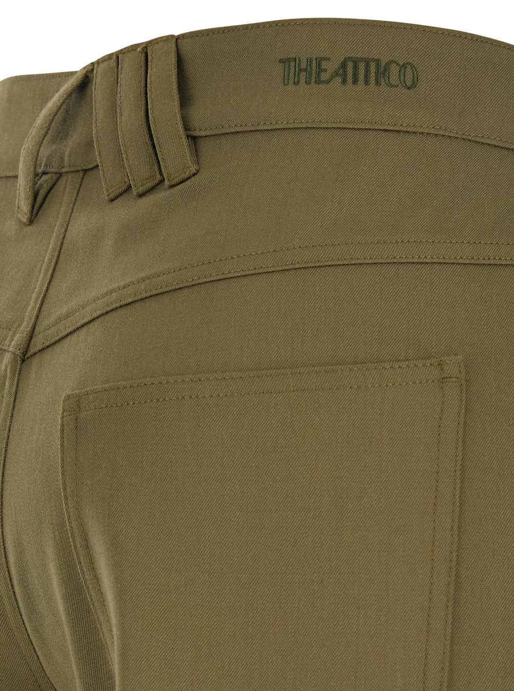 The Attico Women Green Trousers With Belt Loops And Logo On The Back In Fabric Woman - 3