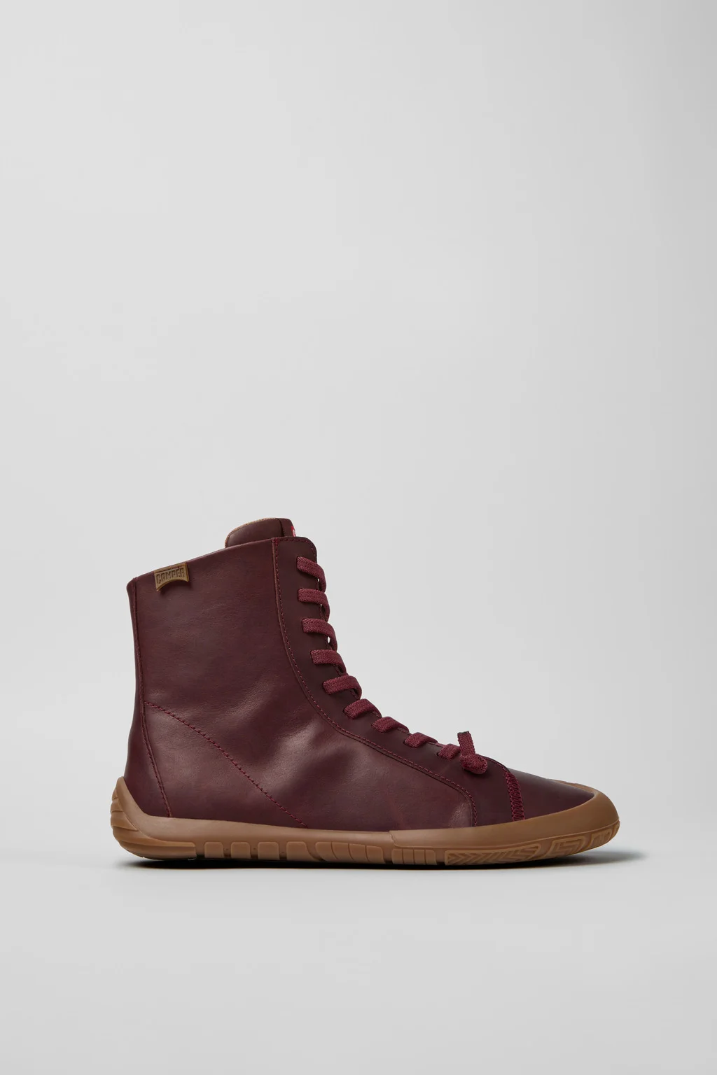 Peu Path+ Burgundy Leather Ankle Boots for Women. - 1