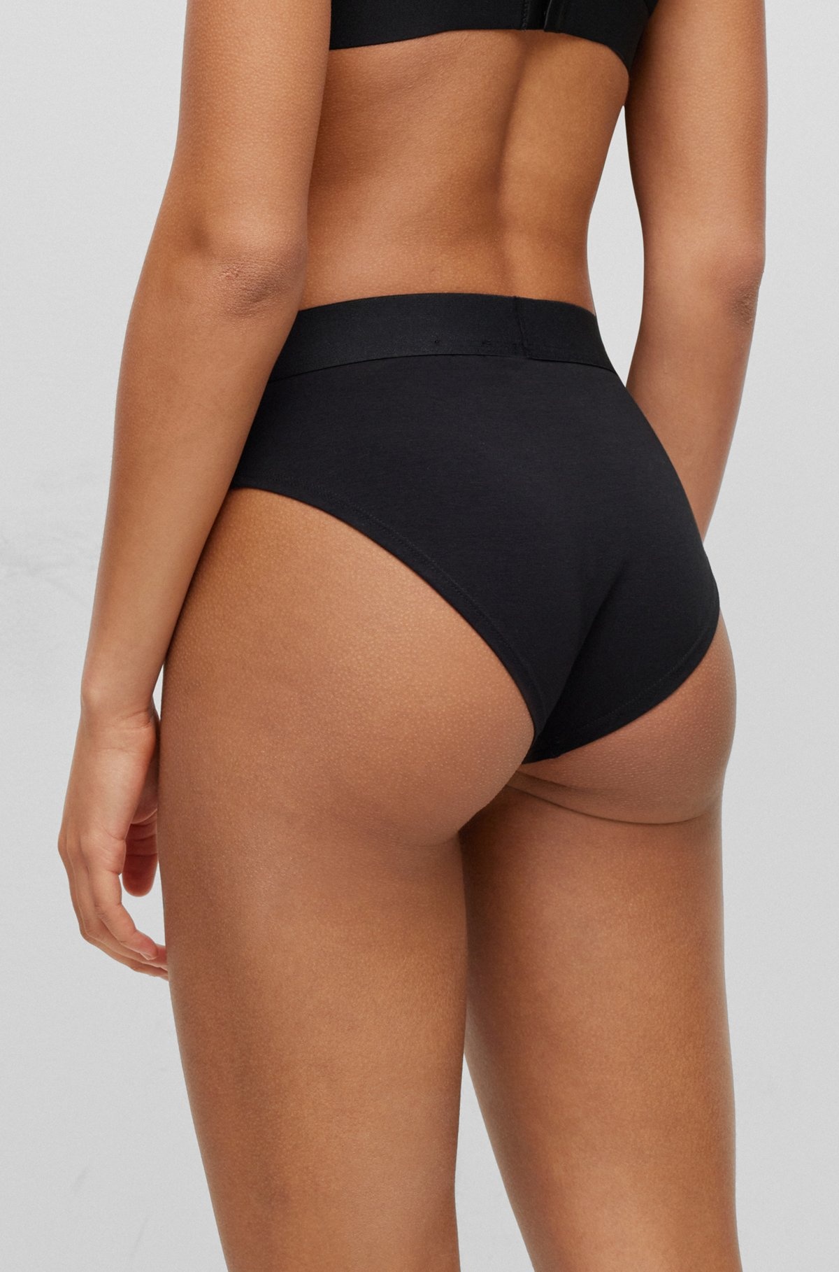 STRETCH-COTTON BRIEFS WITH RED LOGO LABEL - 4