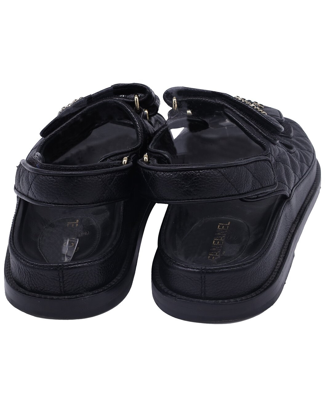 Chanel Women's Calfskin Leather CC Dad Quilted Sandal, Size FR | 38 (Authentic
Pre-Loved) - 3