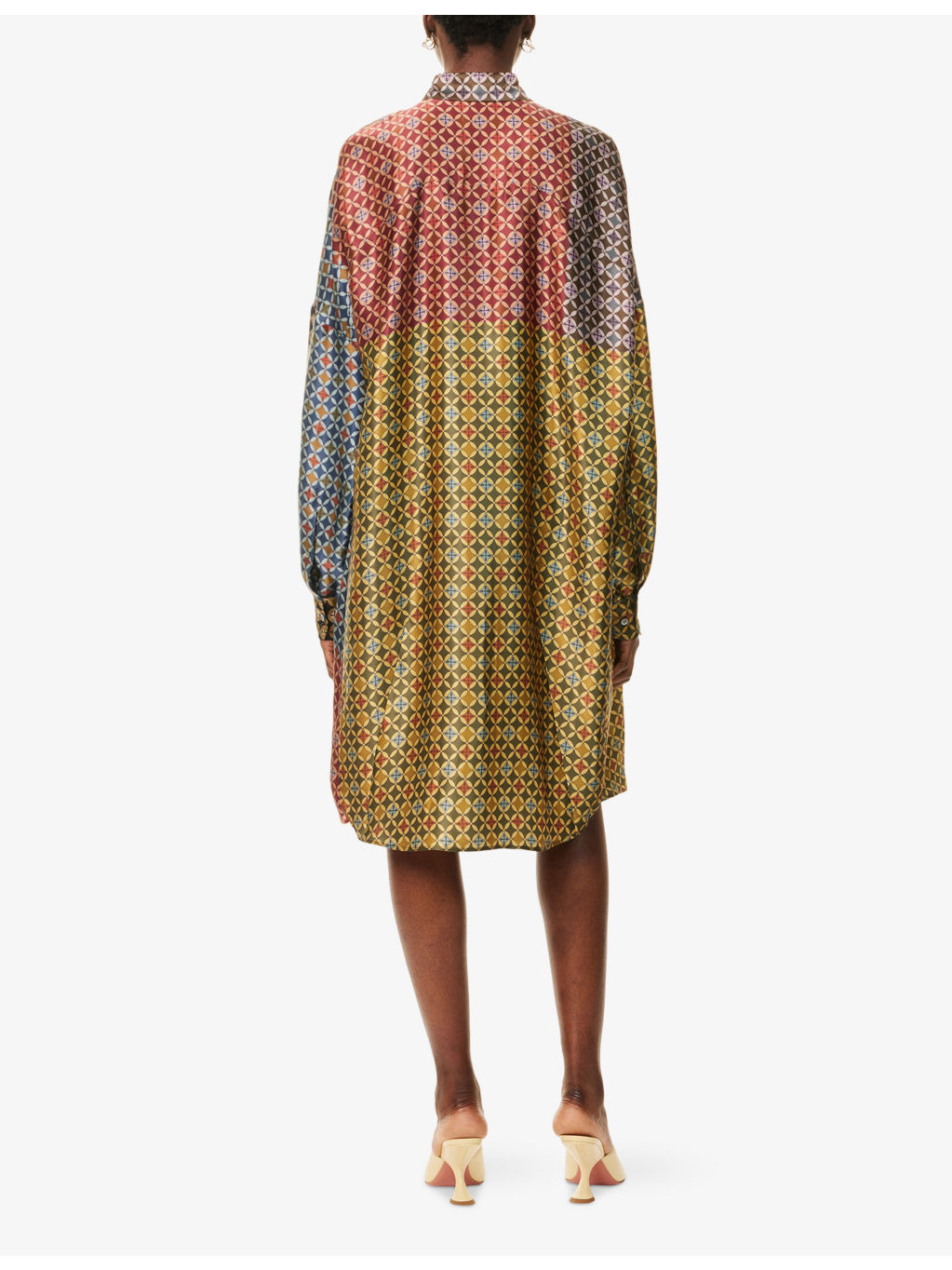 Printed Relaxed-Fit Silk Midi Dress - 4