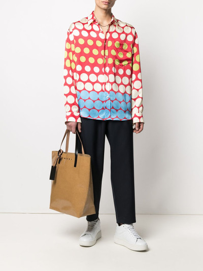 Marni logo-print cellulose tote bag outlook