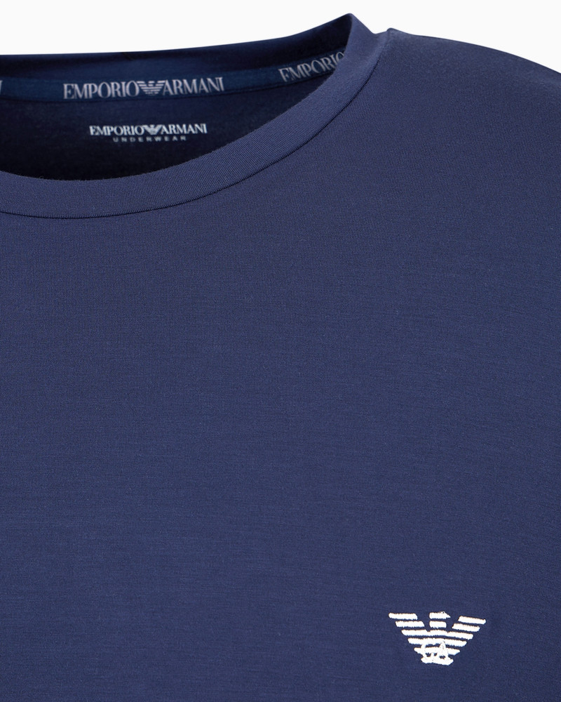 EMPORIO ARMANI Fitted loungewear top in cosy modal outlook