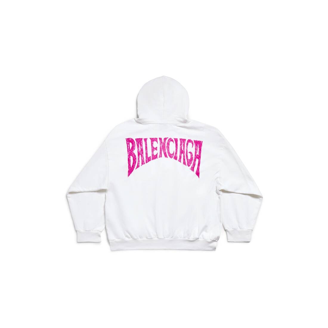 Women's Balenciaga Hand-drawn Hoodie Medium Fit in White/pink - 2