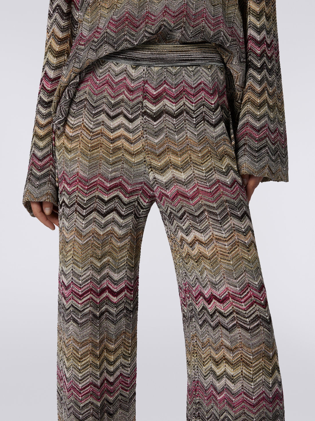 Multicoloured chevron straight trousers - 5