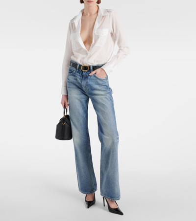 NILI LOTAN Mitchell low-rise wide-leg jeans outlook