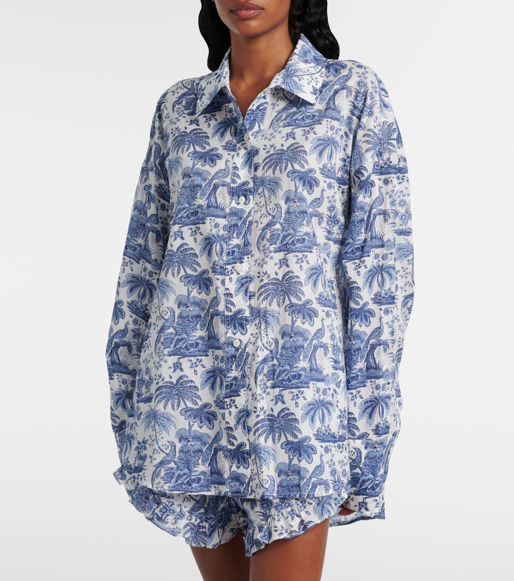 Printed cotton voile shirt - 6
