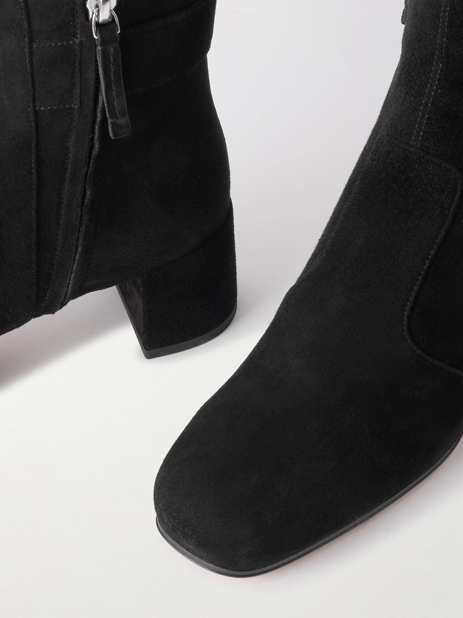 Très Vivier Polly 45 buckled suede ankle boots Black - 4