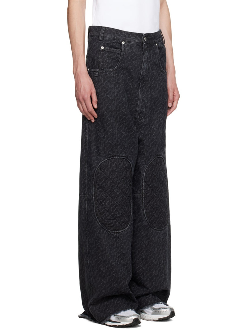 LU'U DAN Black Knee Patch Jeans outlook