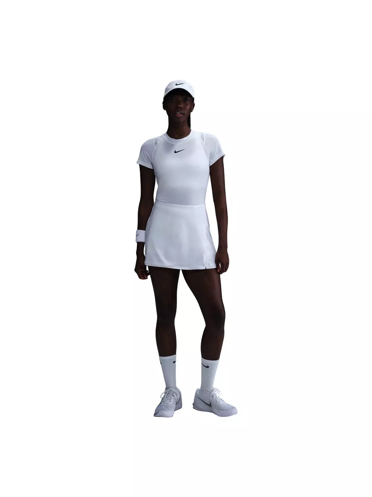Women's Dri-FIT Victory Mid-Rise Straight Tennis Skirt -White - 3