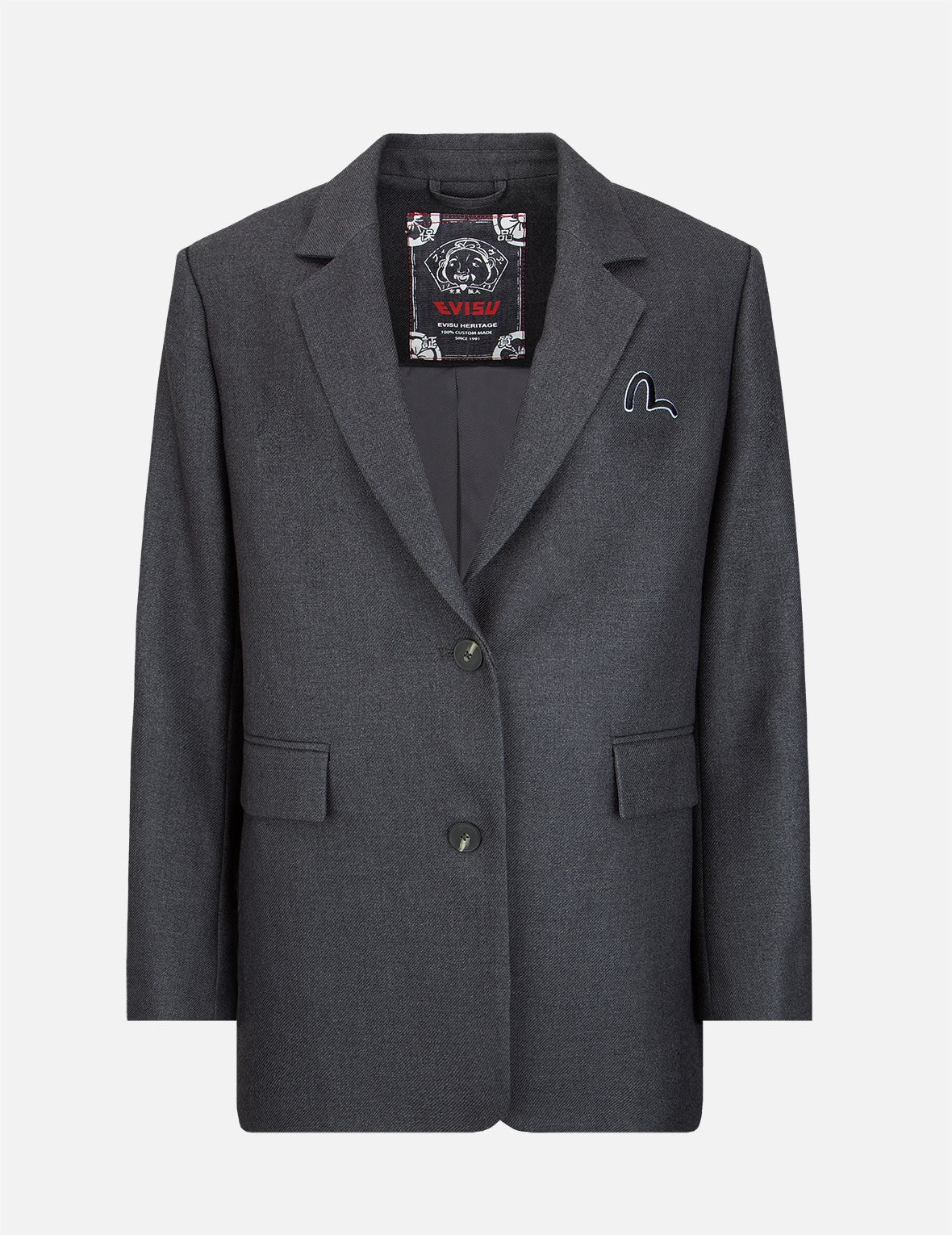 Seagull Embroidery Wool-mix Blazer - 1