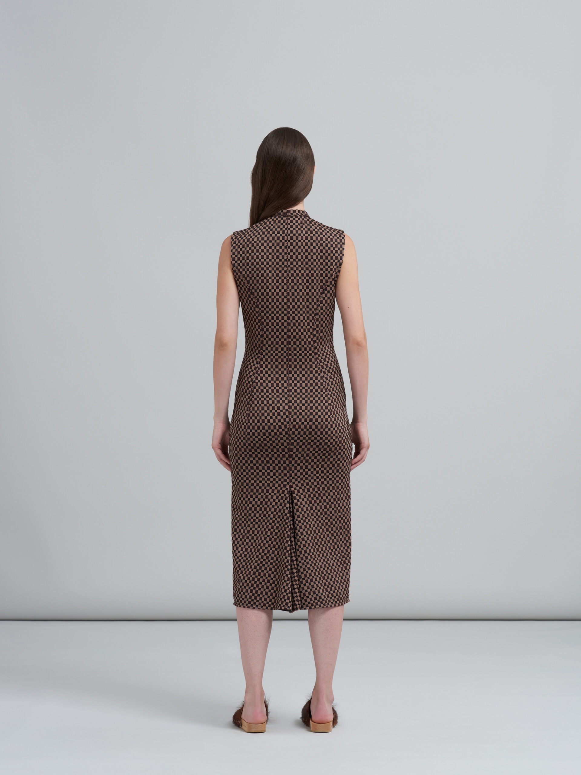 CHECK JACQUARD JERSEY DRESS - 3