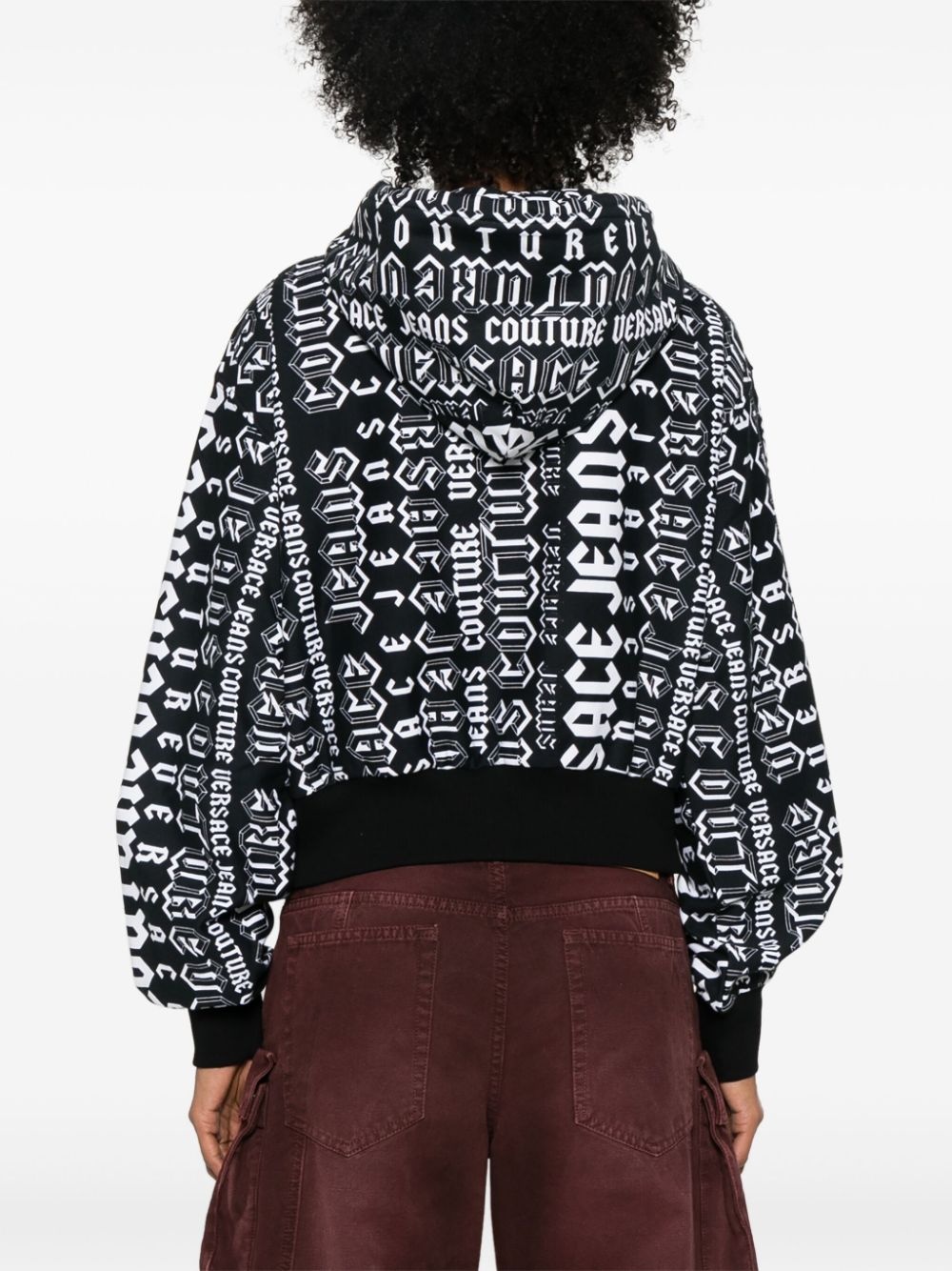 logo-print cotton hoodie - 4