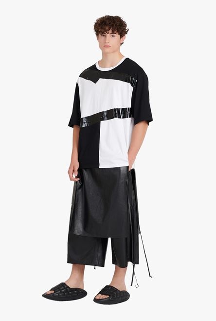 Oversized white and black eco-designed cotton T-shirt - 2