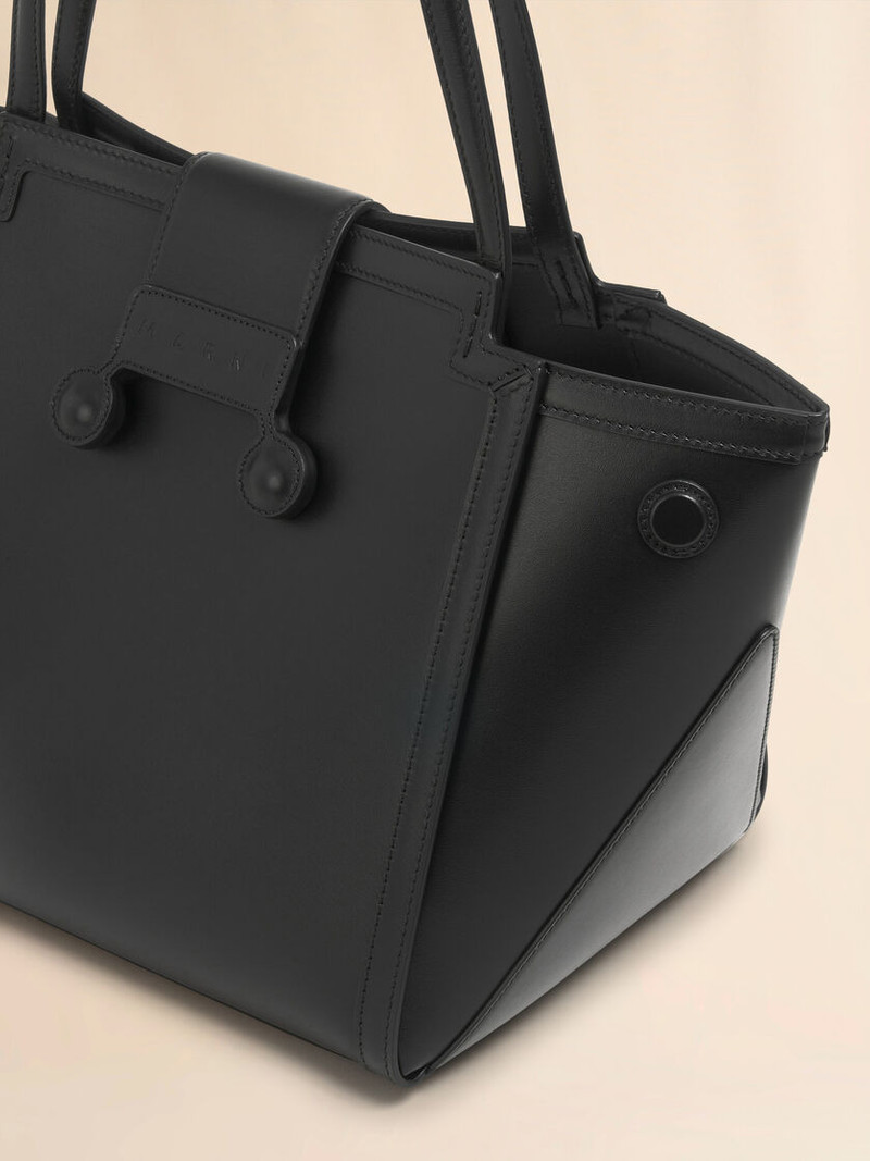 BLACK LEATHER MINI RIVIERA BAG 4