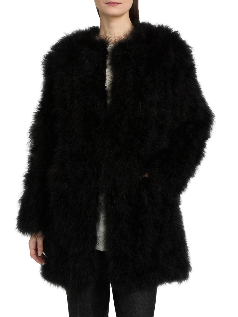 Women's Feather Collarless Jacket - Noir 3