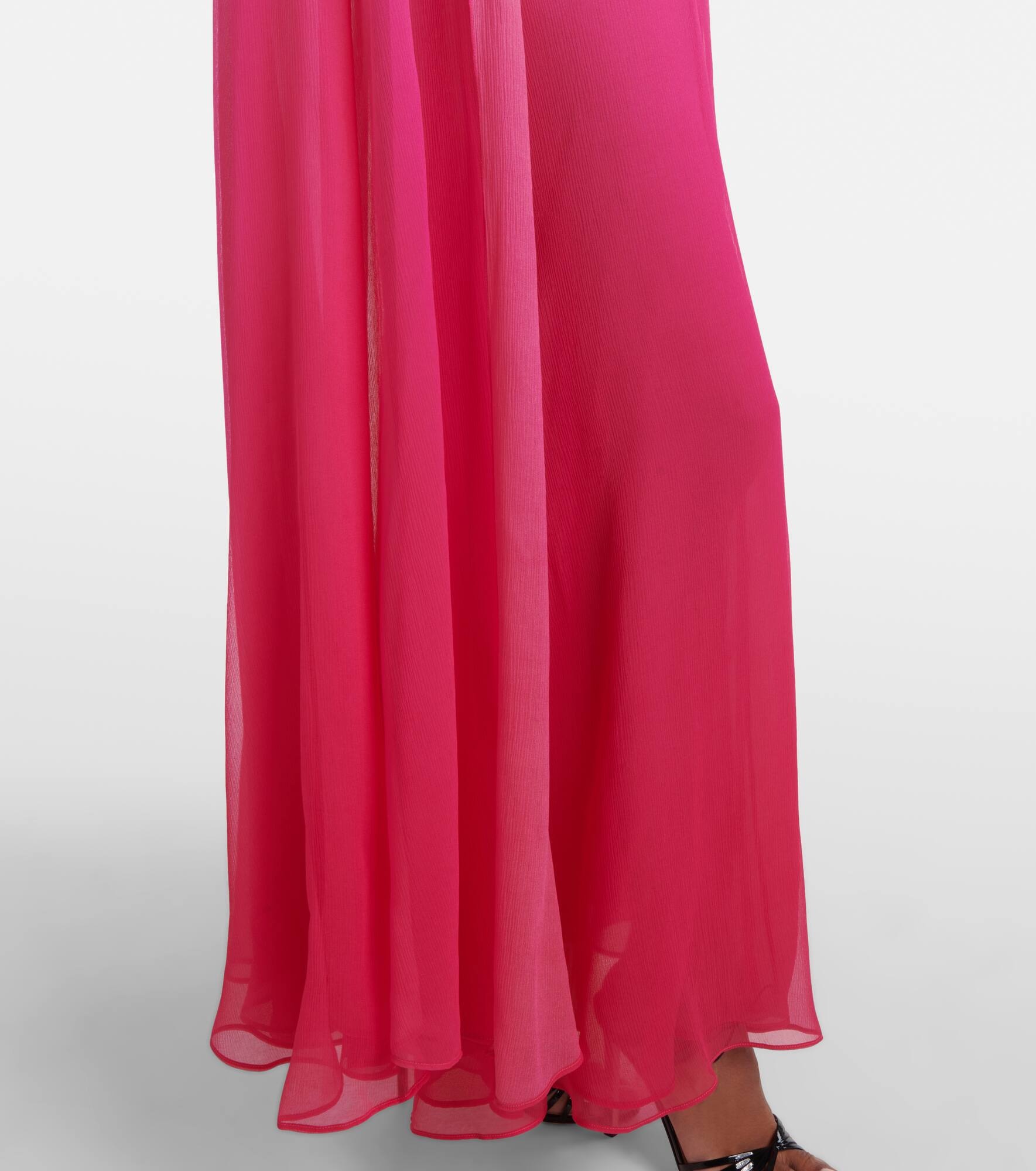 Ombré cutout silk crepon gown - 5