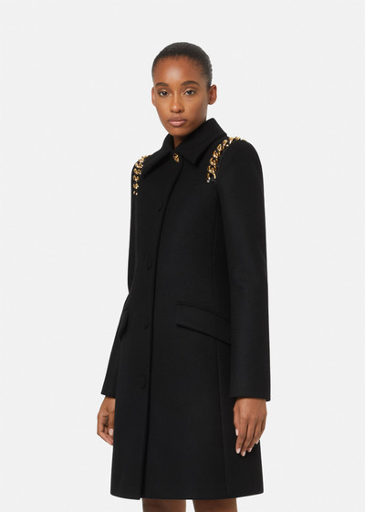 VERSACE Chain Virgin Wool Coat outlook