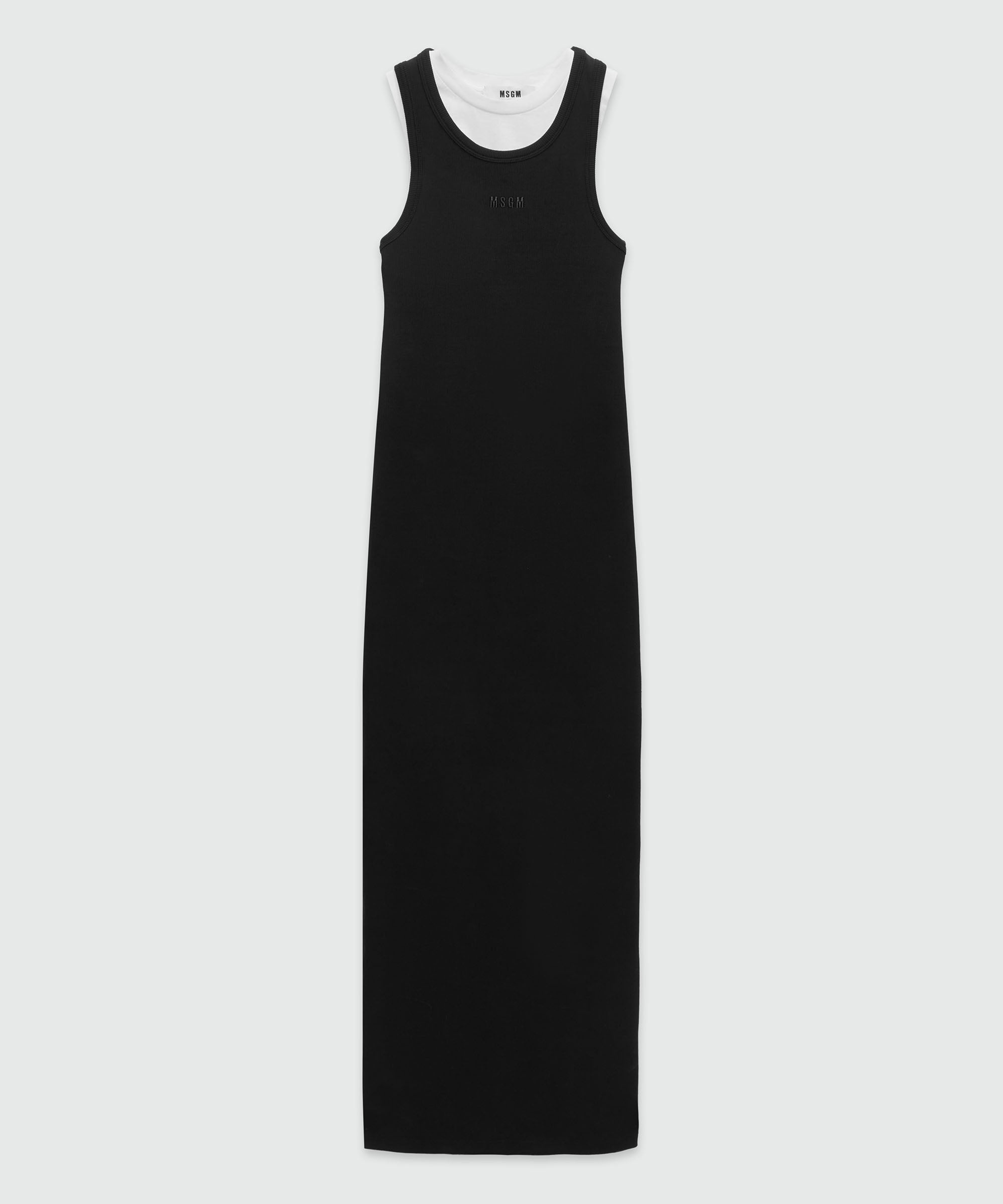 Ribbed cotton sleeveless dress - 1