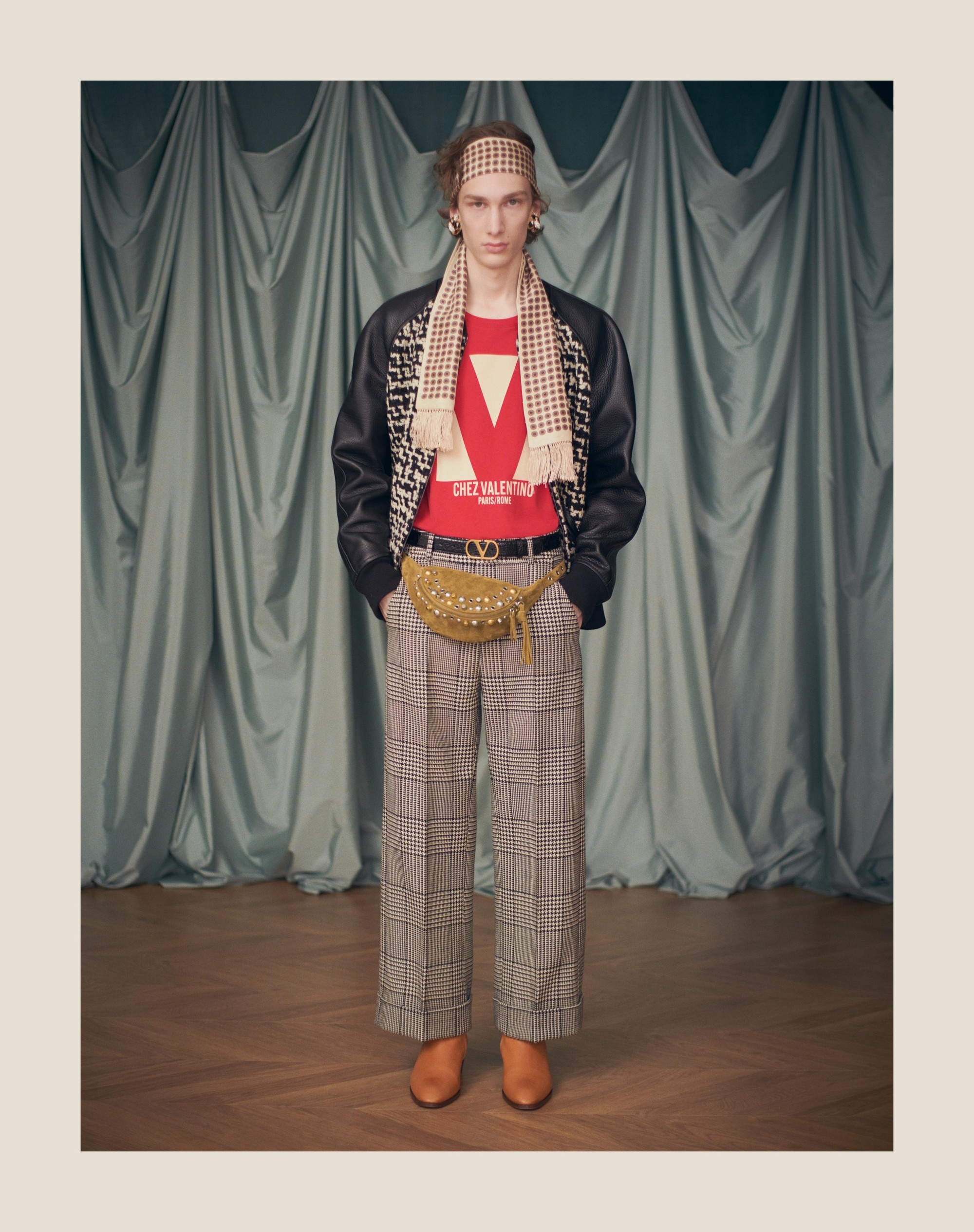 WOOL PANTS WITH TURN-UPS WITH CHECK PATTERN ON HOUNDSTOOTH - 9