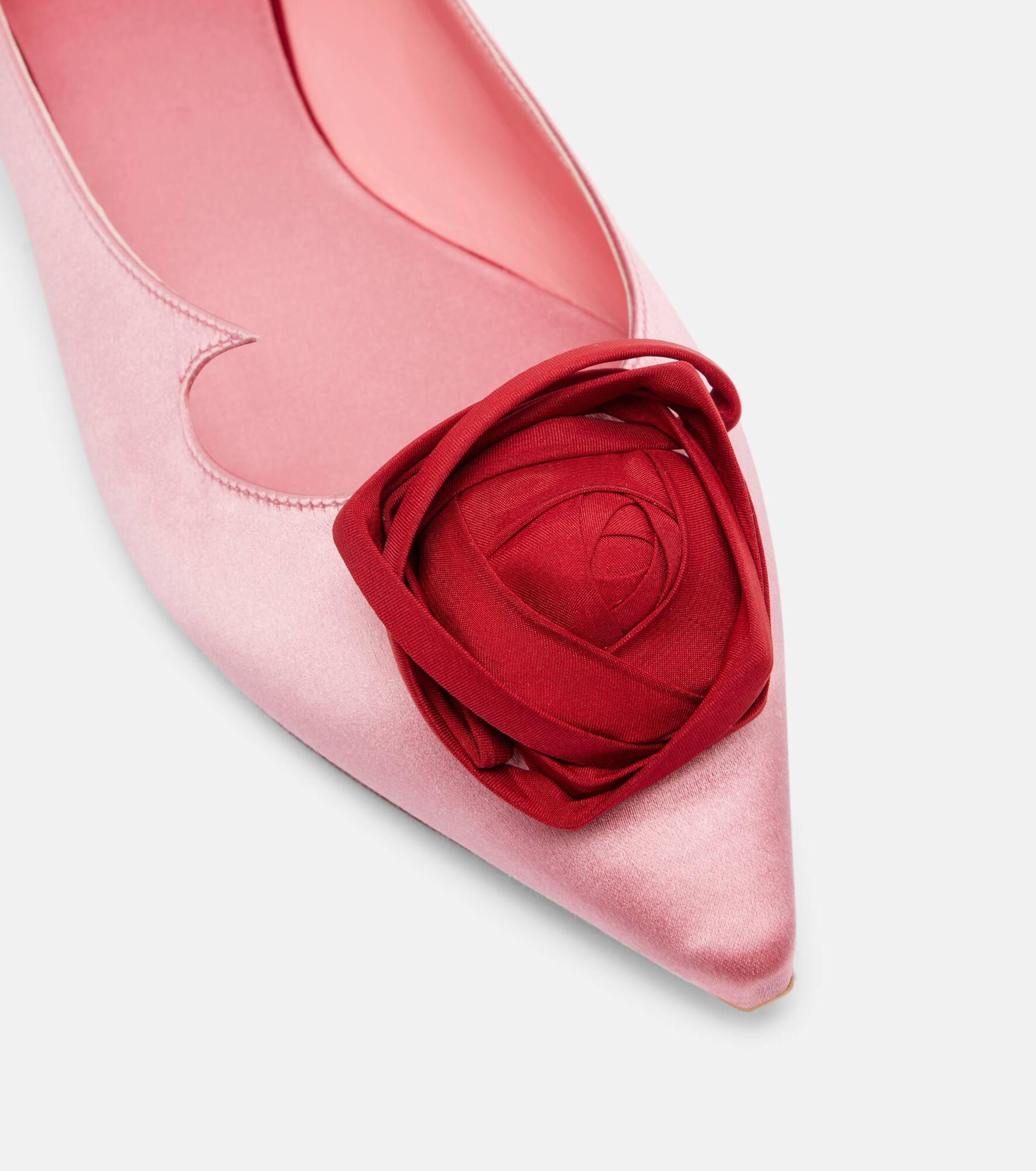 I Love Viver floral-appliqué satin ballet flats - 5