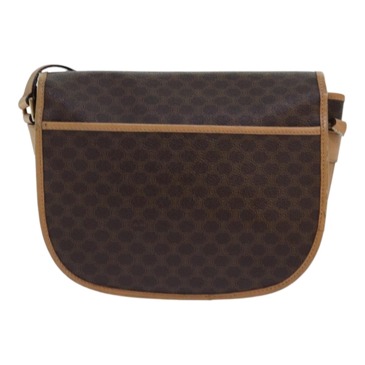 CELINE Macadam Canvas Shoulder Bag Pvc Leather Brown Gold - 2
