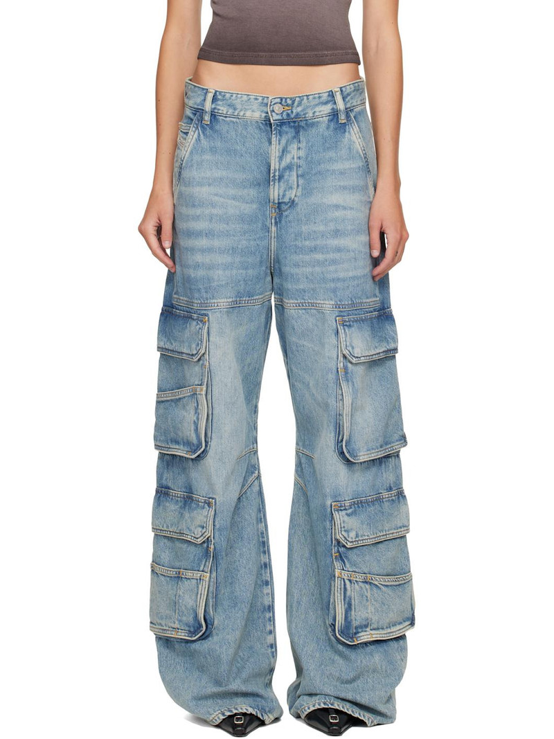 Blue Relaxed 1996 D-Sire Denim Cargo Pants 1