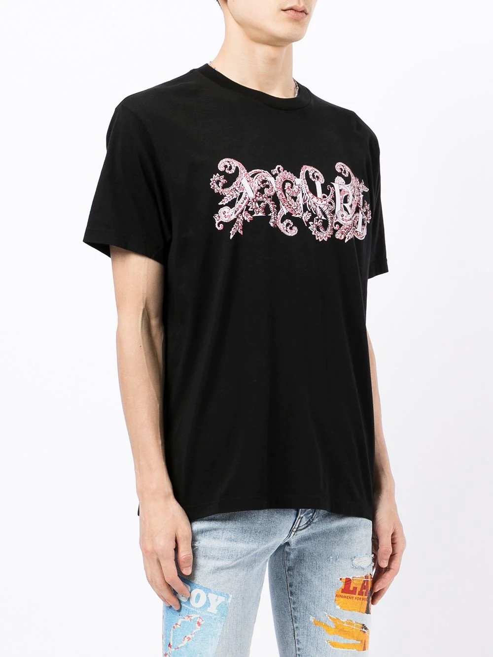 floral logo-print T-shirt - 3