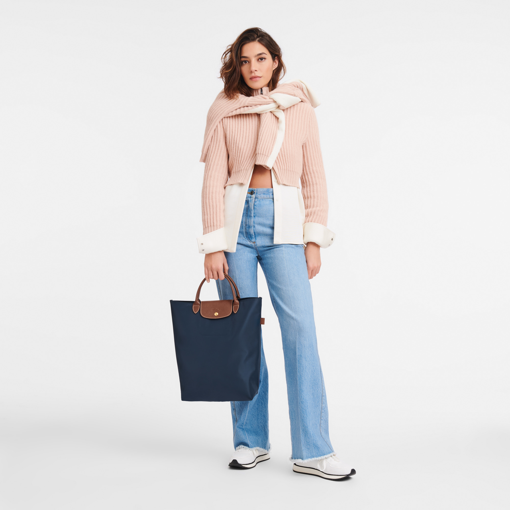 Le Pliage M Tote bag Navy - Canvas - 2