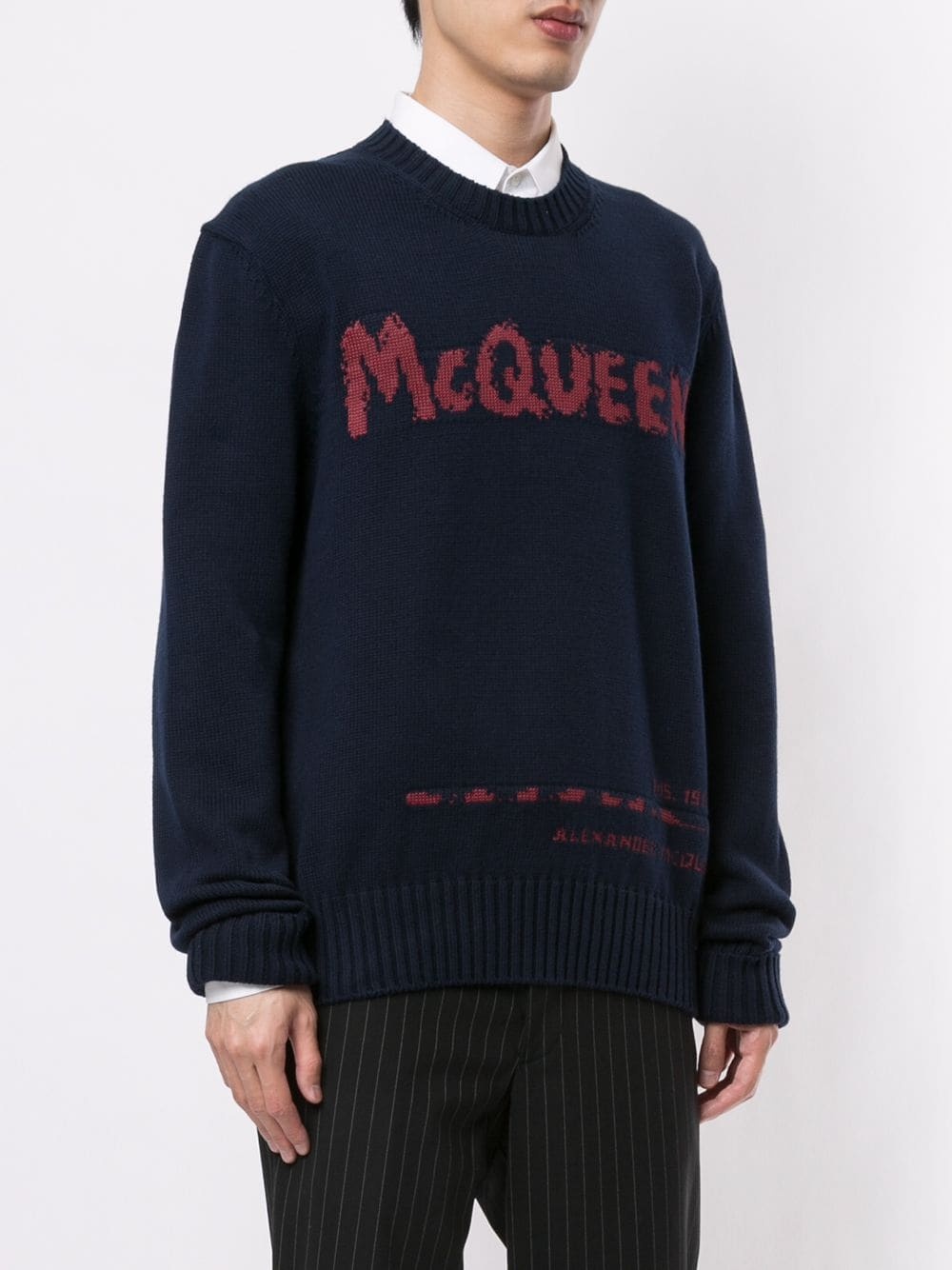 jacquard-logo jumper - 3