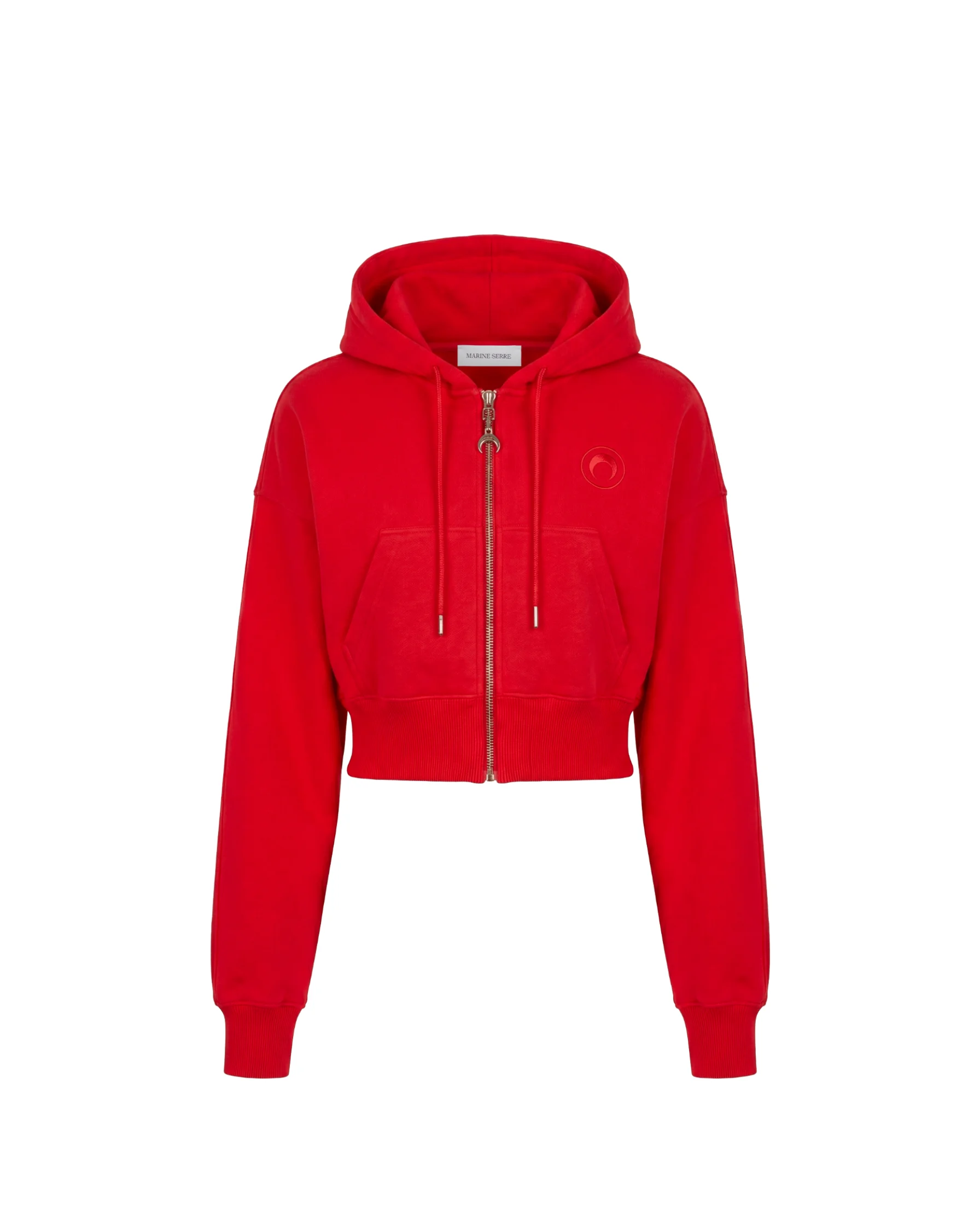 MOON LOGO FLEECE CROPPED ZIPPED SWEATSHIRT - 1