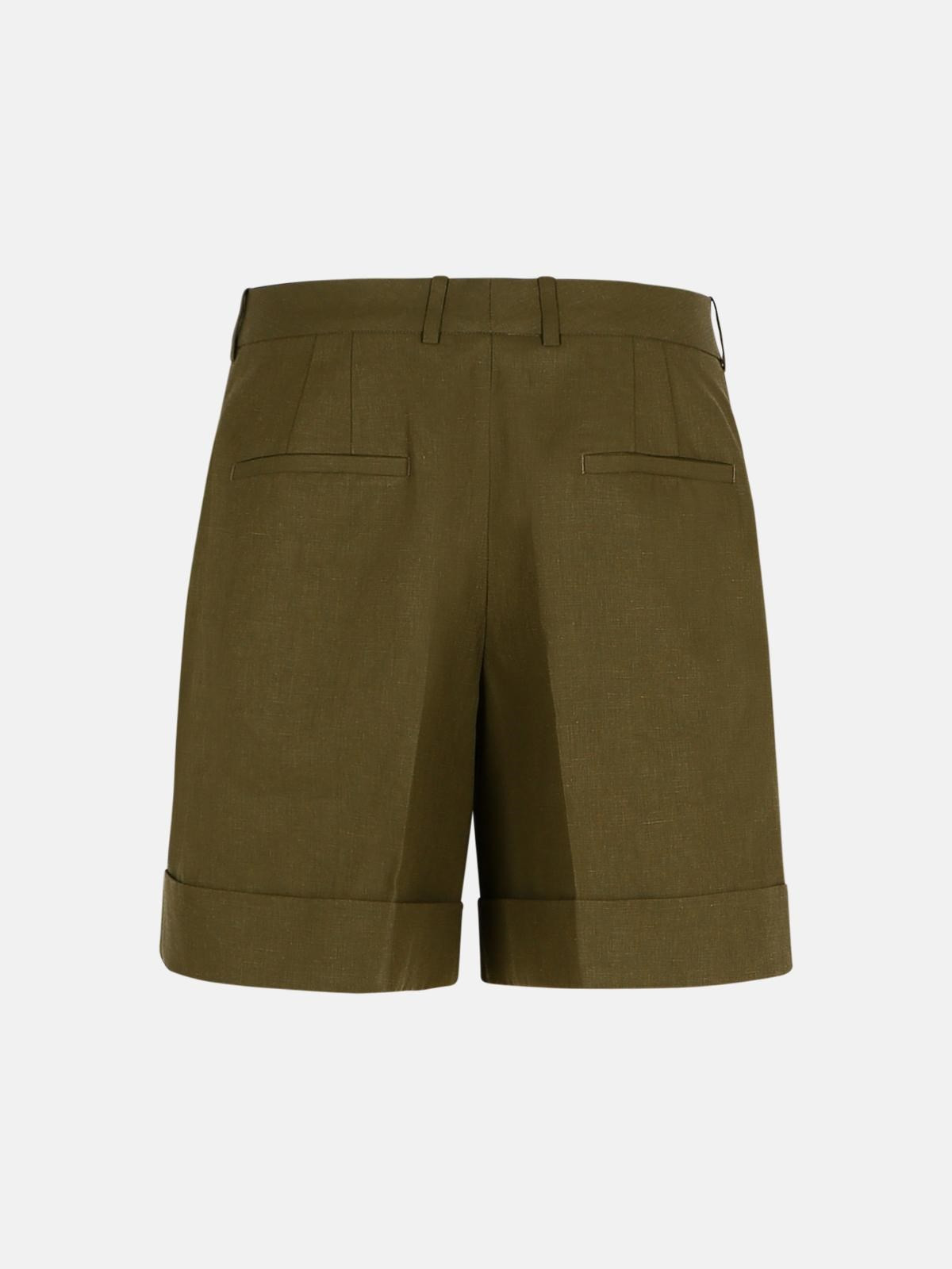 GREEN LINEN SHORTS - 3