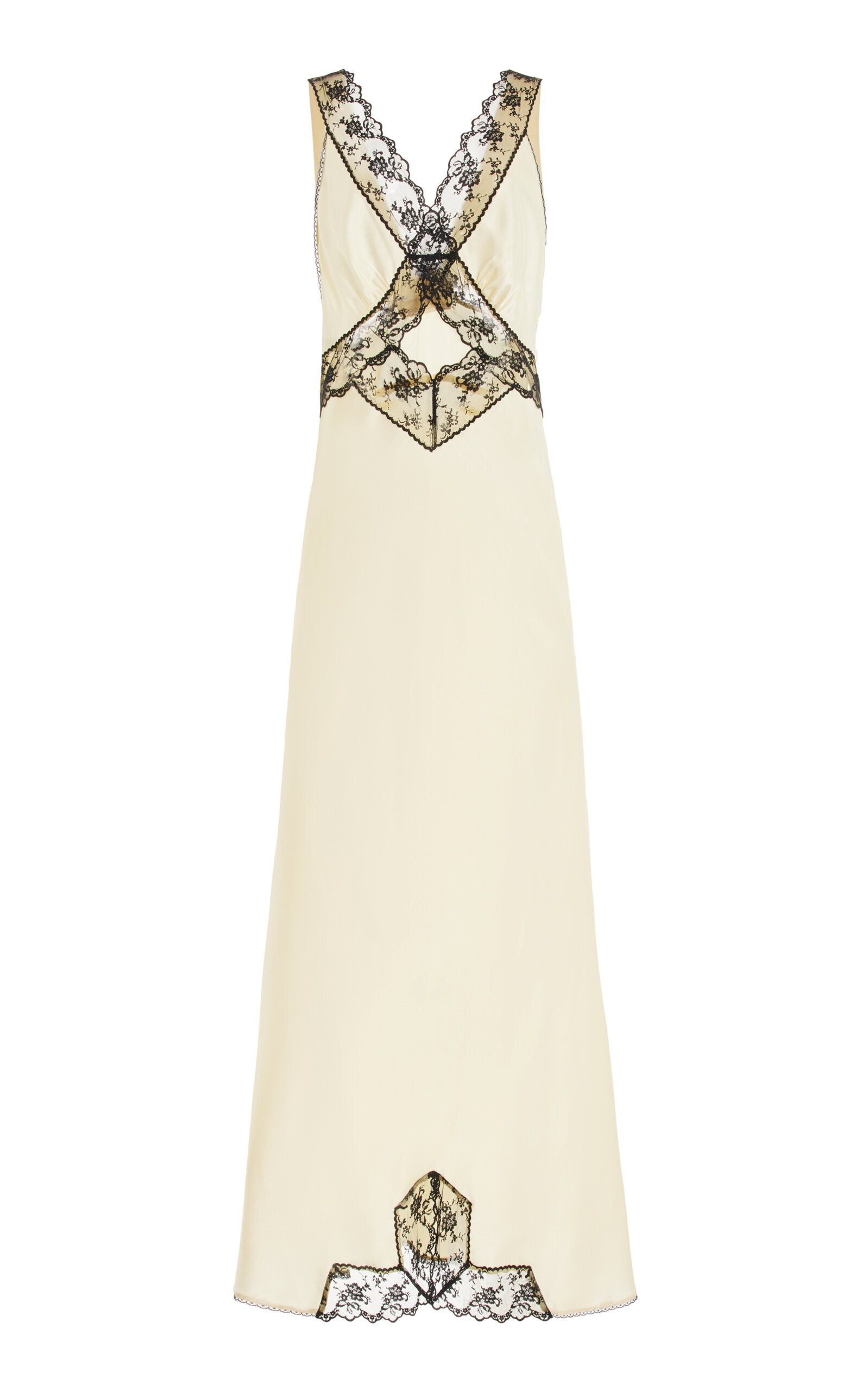Willa Lace-Trimmed Cutout Silk Maxi Dress ivory - 1
