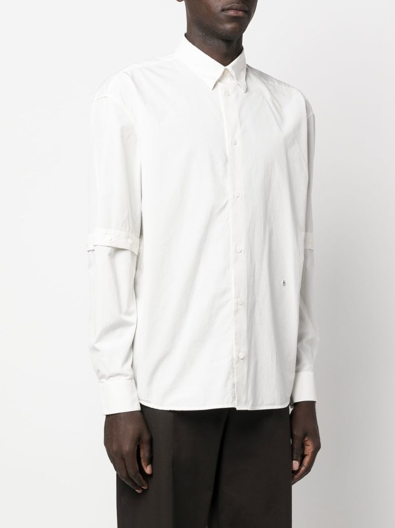 detachable-sleeved cotton shirt - 3