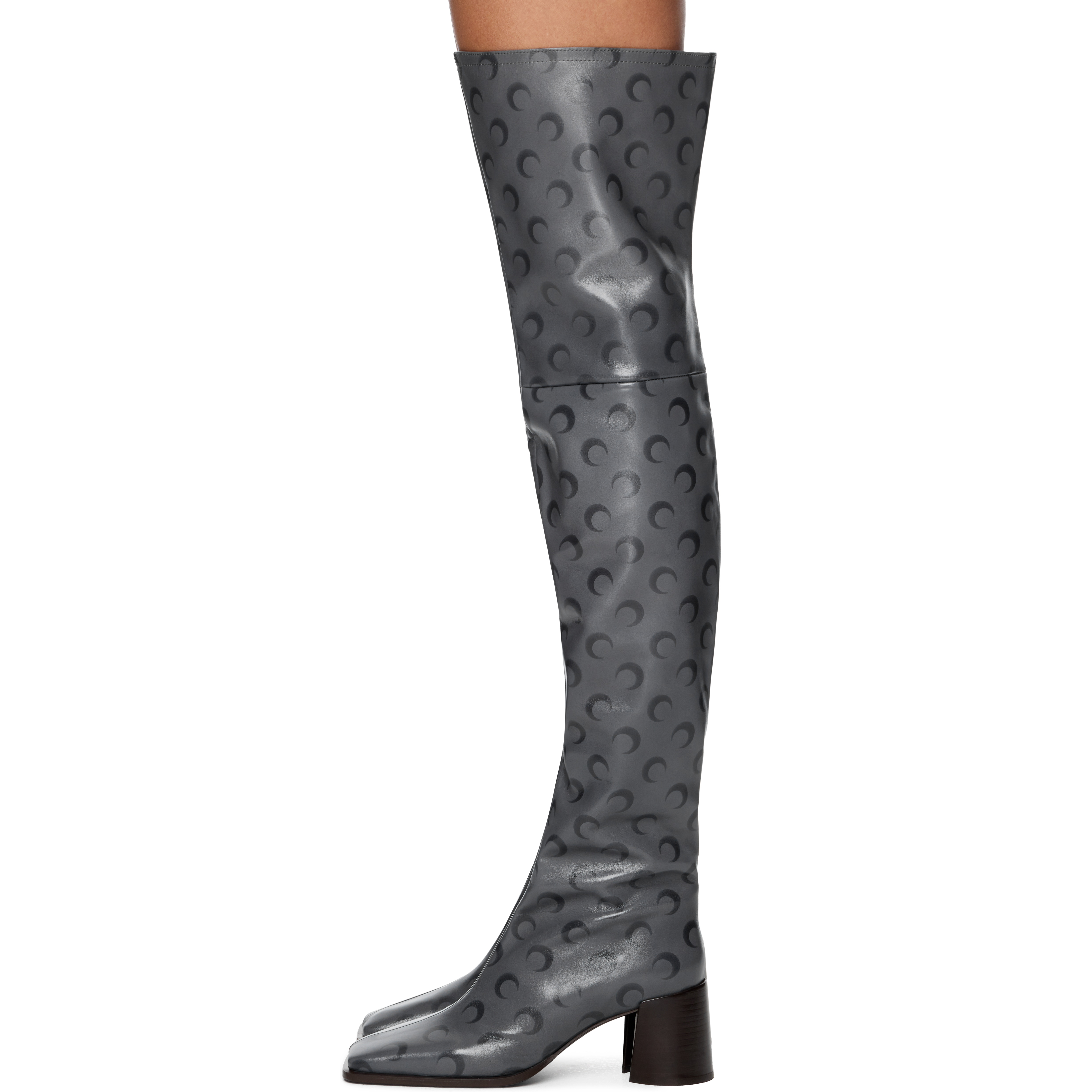 Moon Airbrushed Leather MS Block Thigh Boots - 3