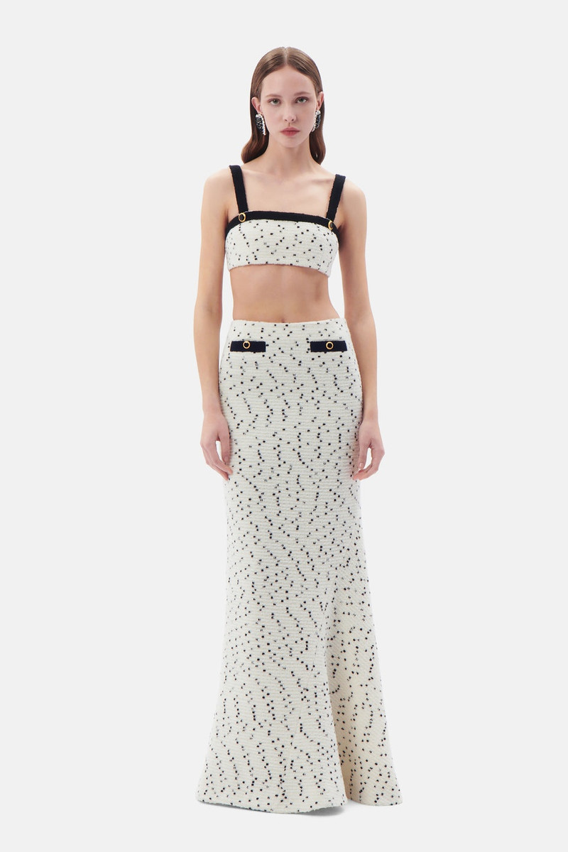 Alessandra Rich TWEED BOUCLE LONG SKIRT outlook