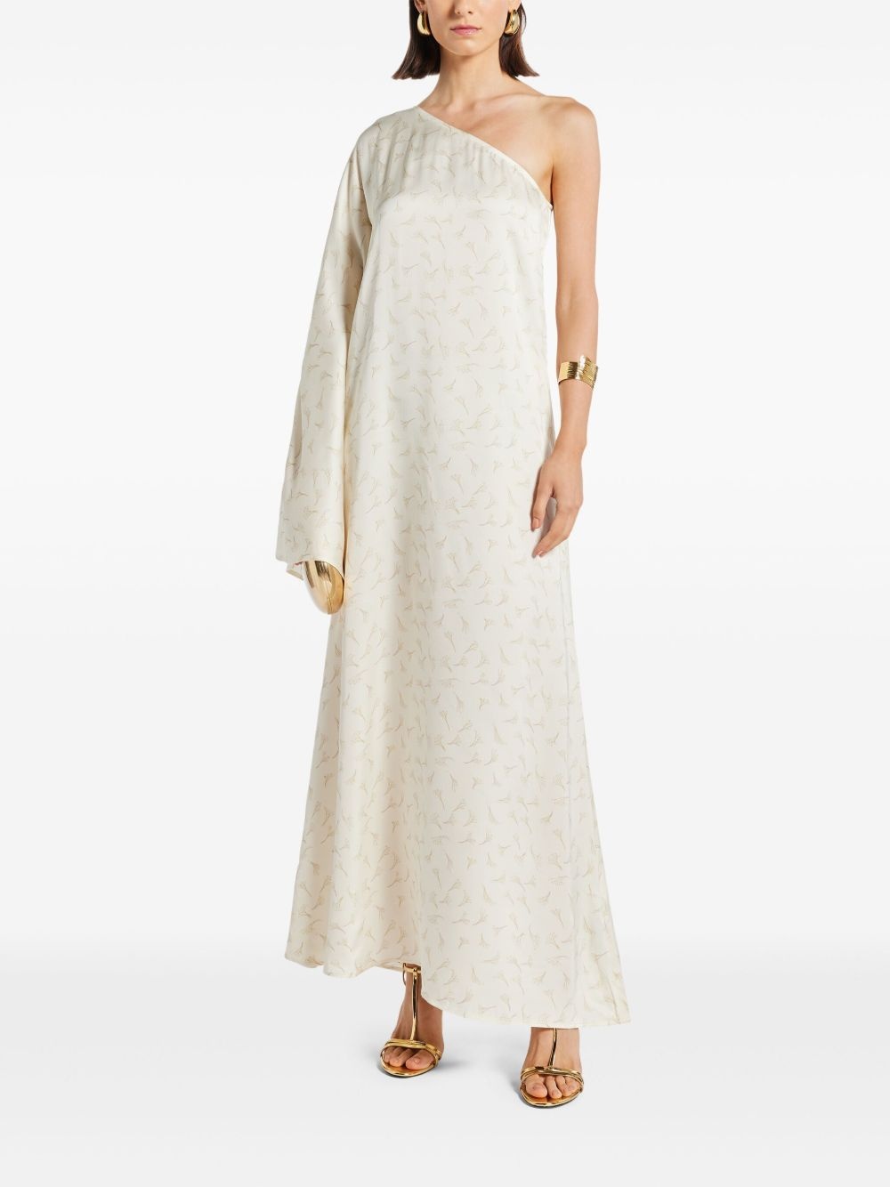 printed one-shoulder maxi dress - 2