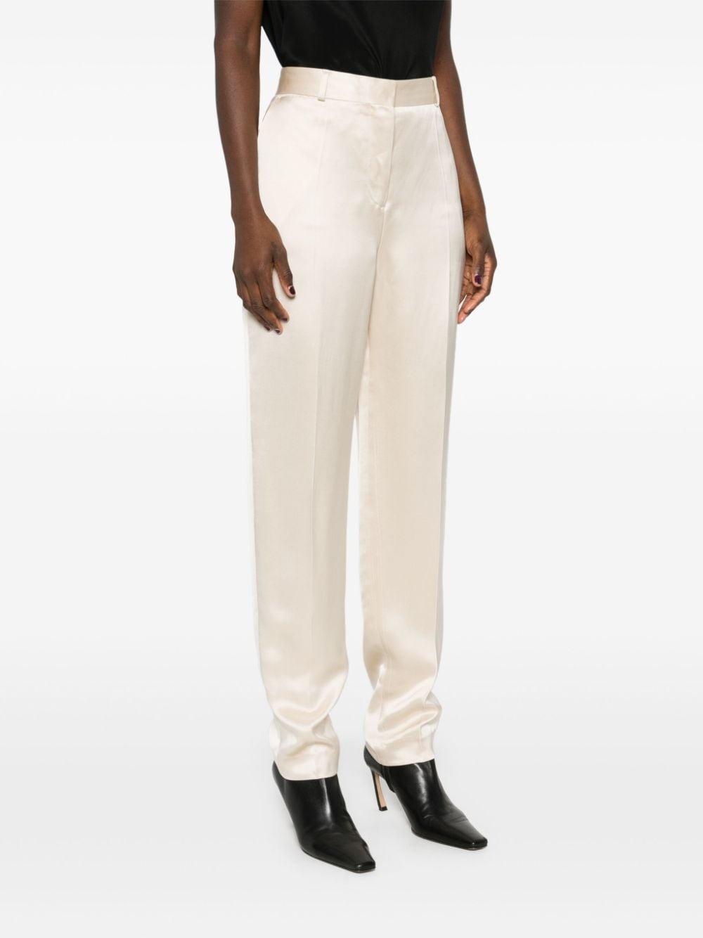 low-waist satin trousers - 3