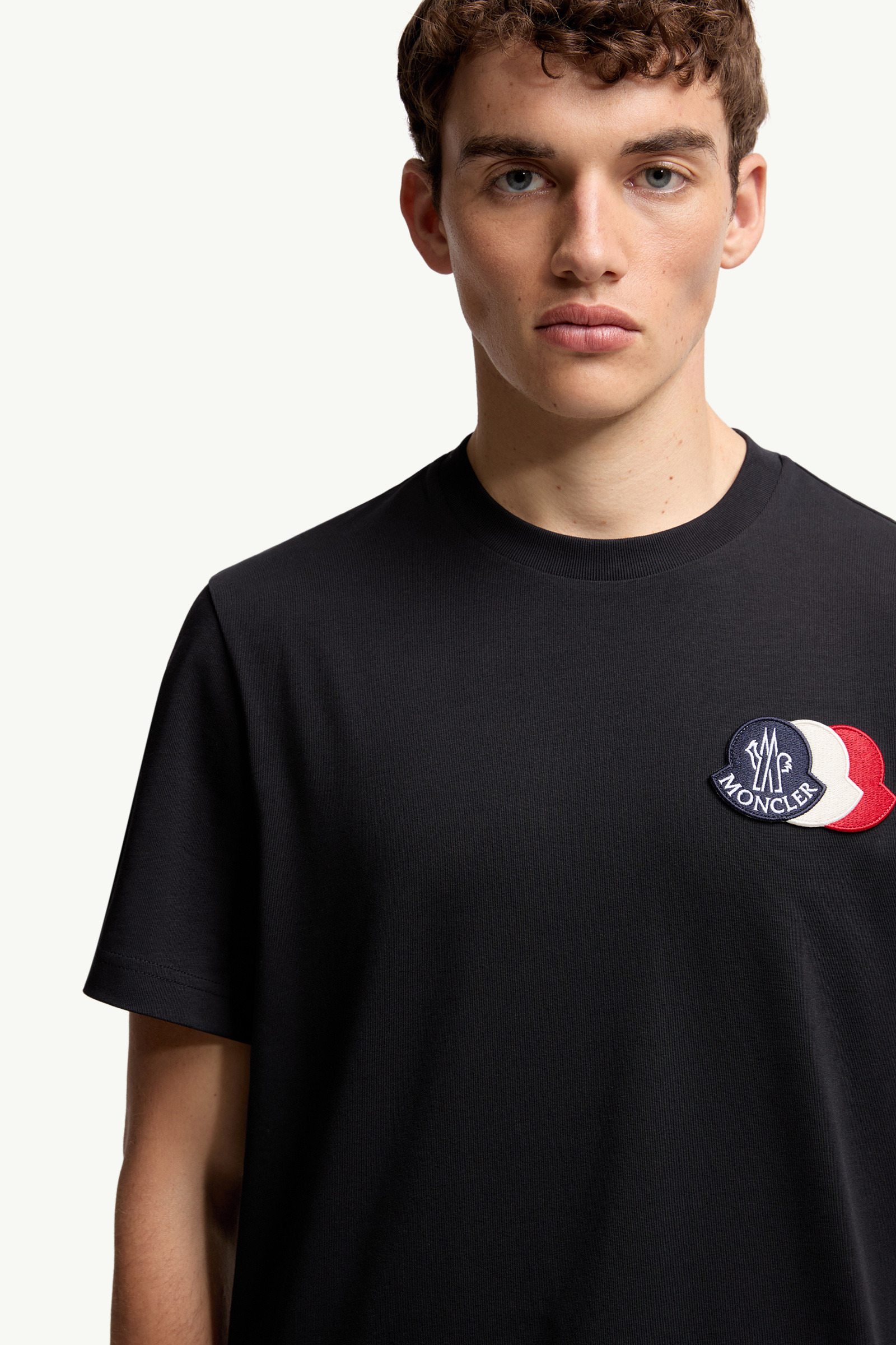 Embroidered Tricolor Logo Cotton T-Shirt - 6