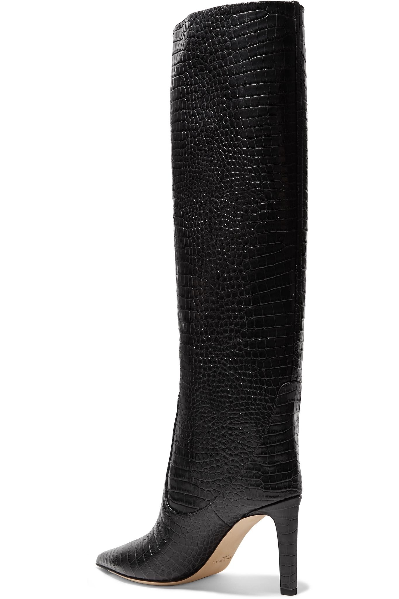 Mavis 85 croc-effect leather knee boots - 4