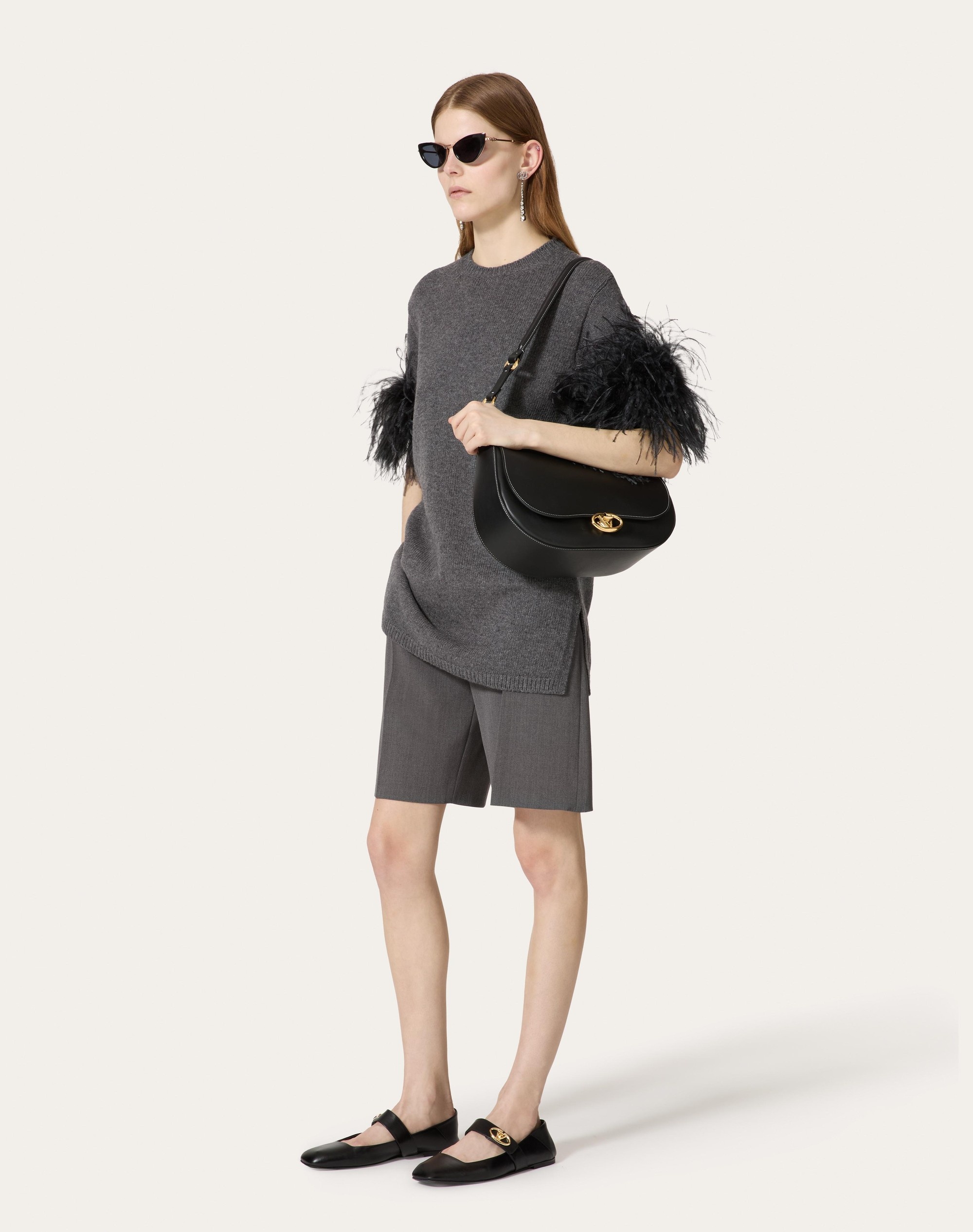WOOL SWEATER WITH FEATHERS - 2