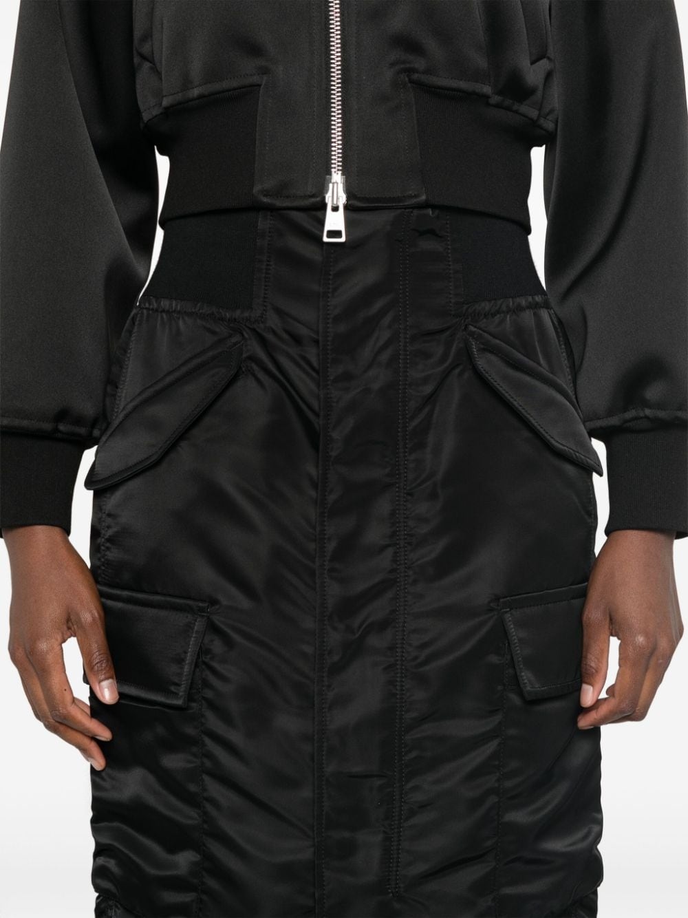 ribbed-waistband midi skirt - 5