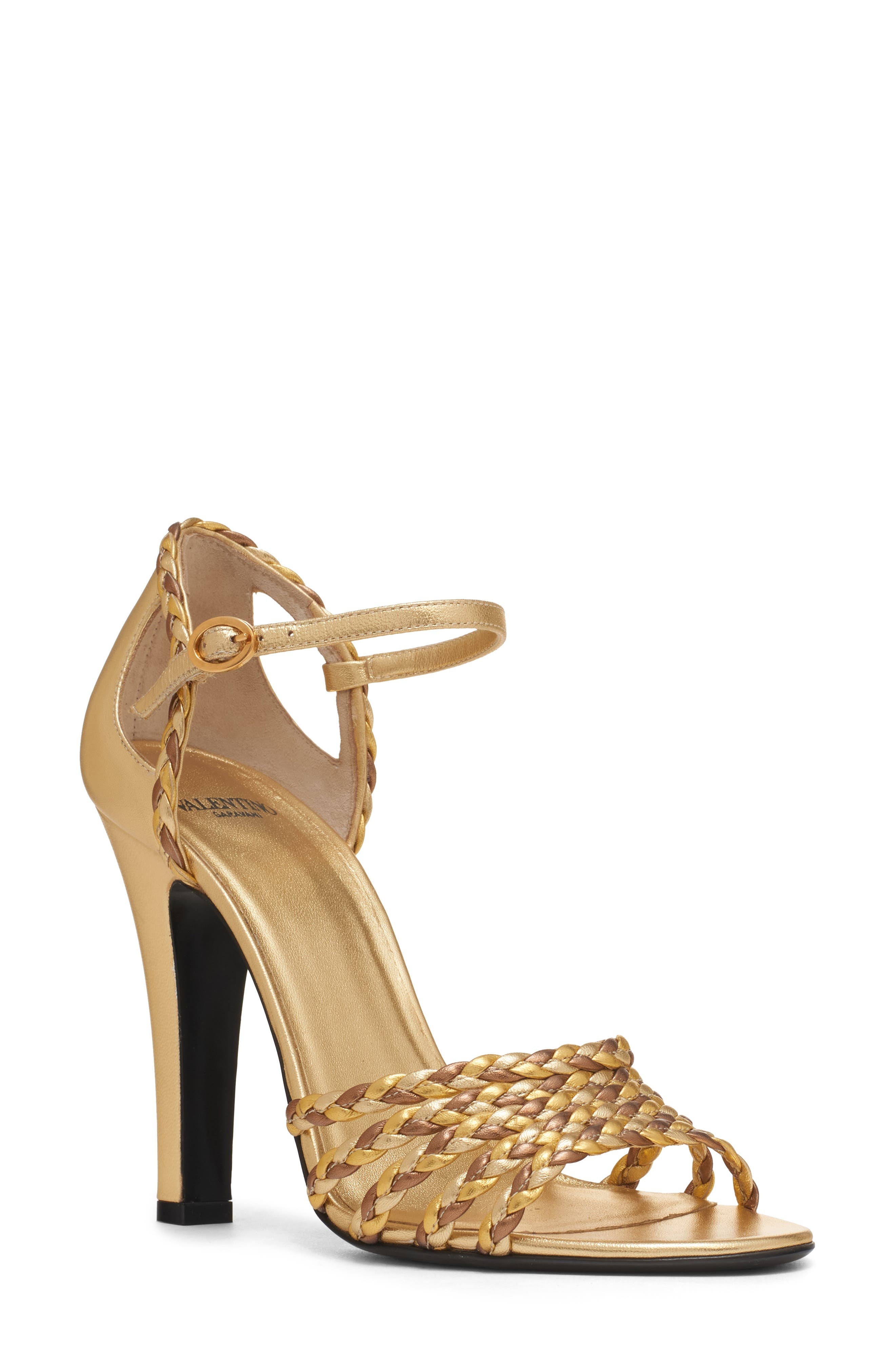 Valentino Garavani Hi Dolly Metallic Ankle Strap Sandal in Antique Brass at Nordstrom - 1