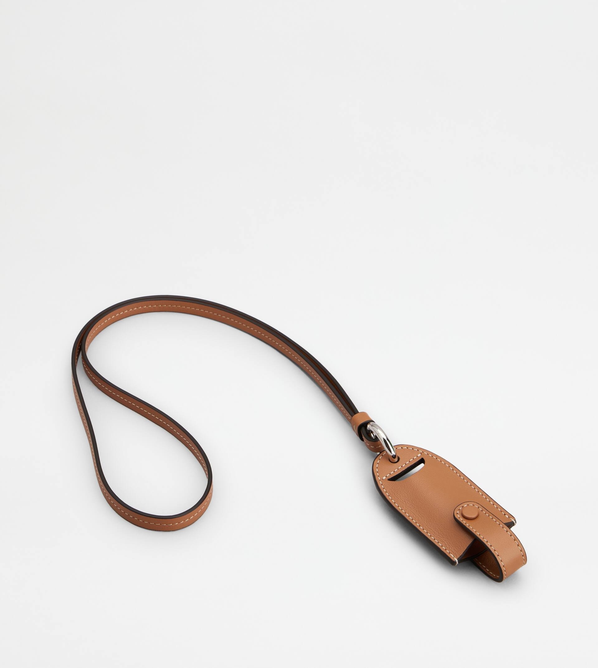 NECK LIPSTICK HOLDER IN LEATHER - BROWN - 3