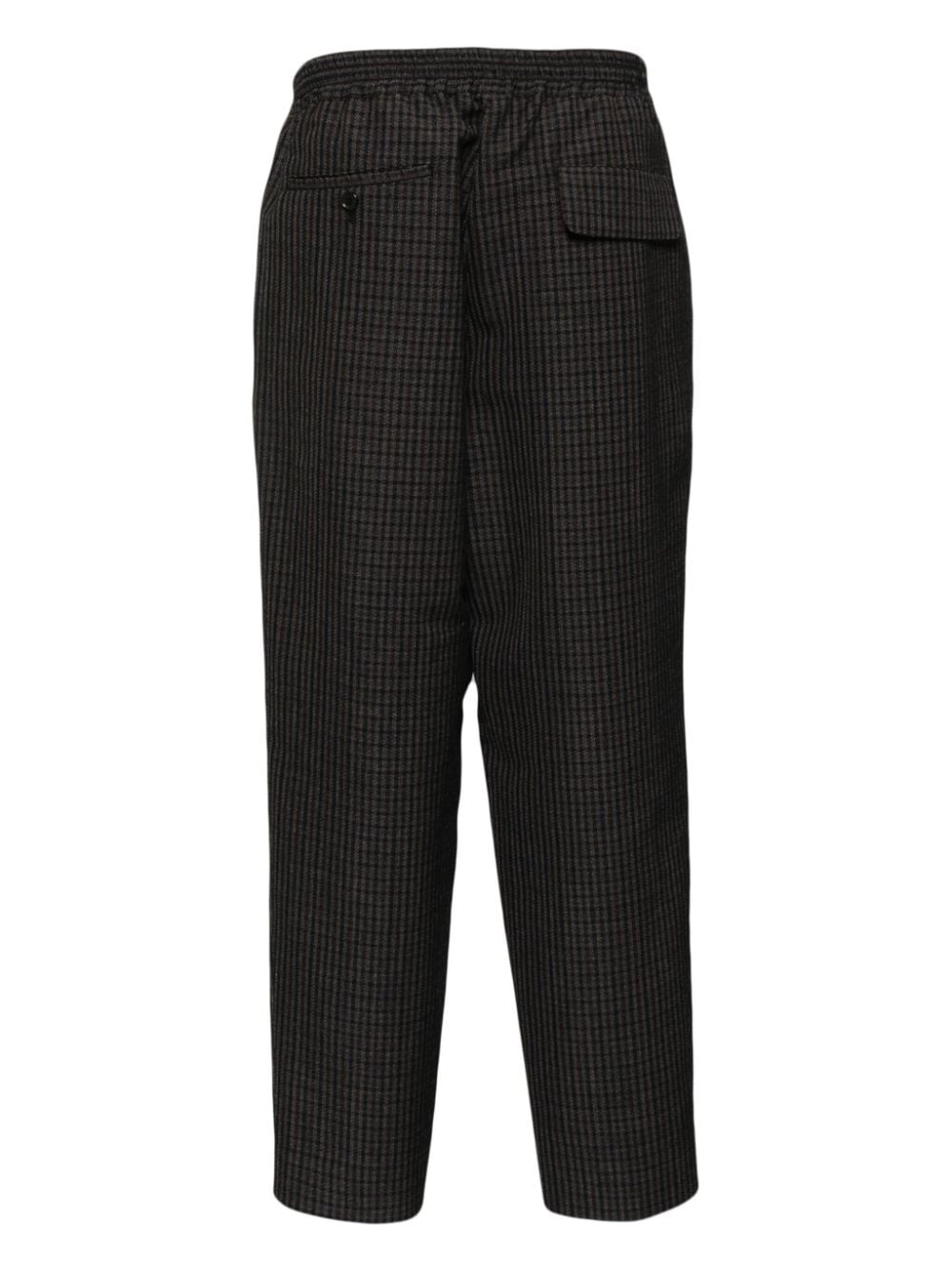 windowpane pattern cropped trousers - 2