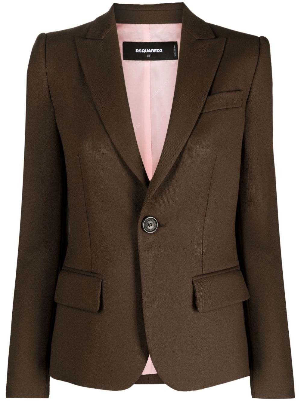 single-breasted long-sleeve blazer - 1