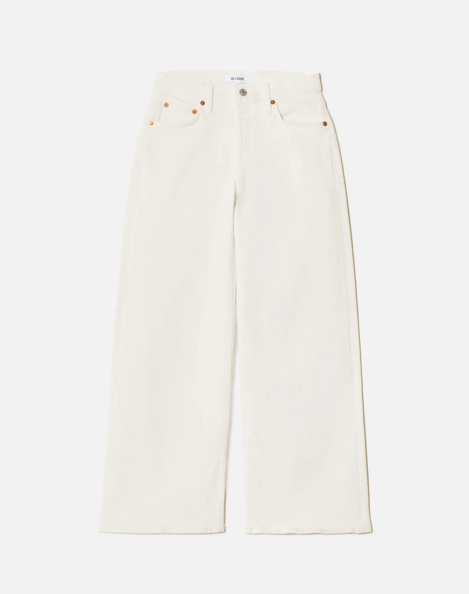 Comfort Stretch Mid Rise Wide Leg Crop - Vintage White - 1
