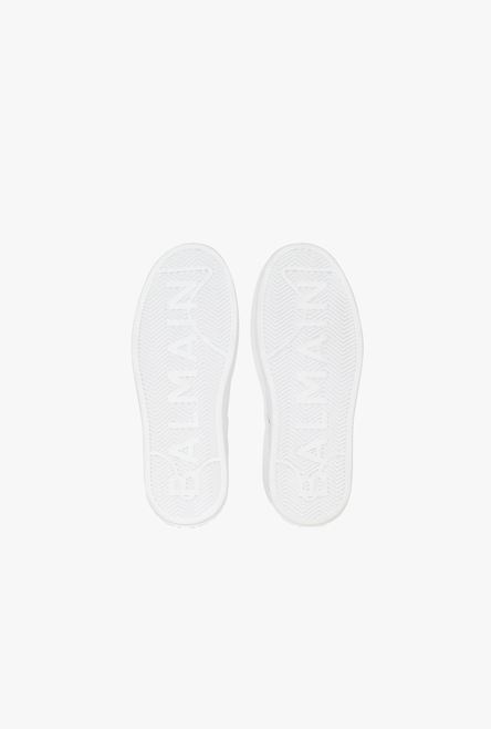 White leather B-Court sneakers with golden Balmain monogram - 7