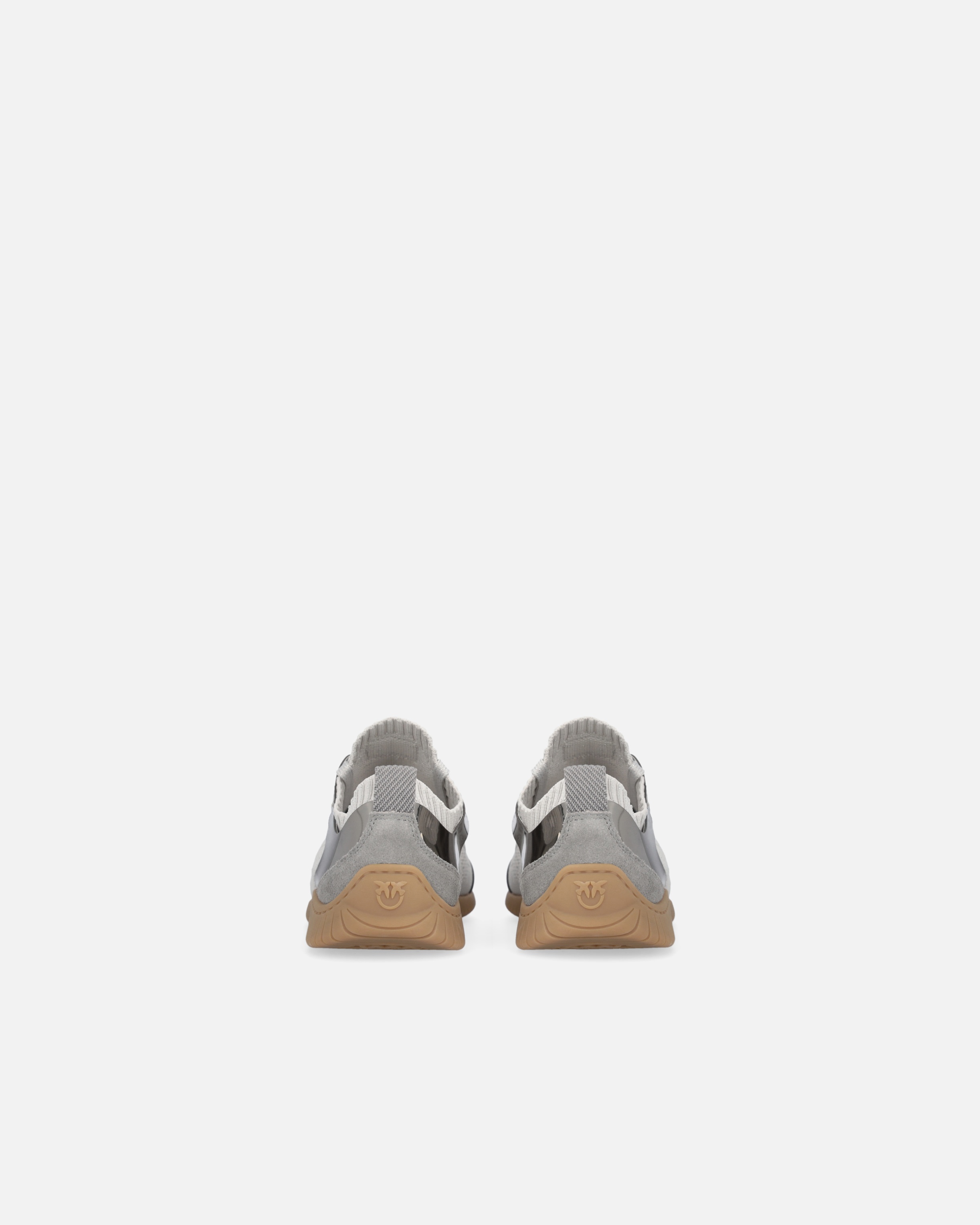 KNIT LOW-TOP SNEAKERS WITH MIRROR-FINISH INSERTS - 8