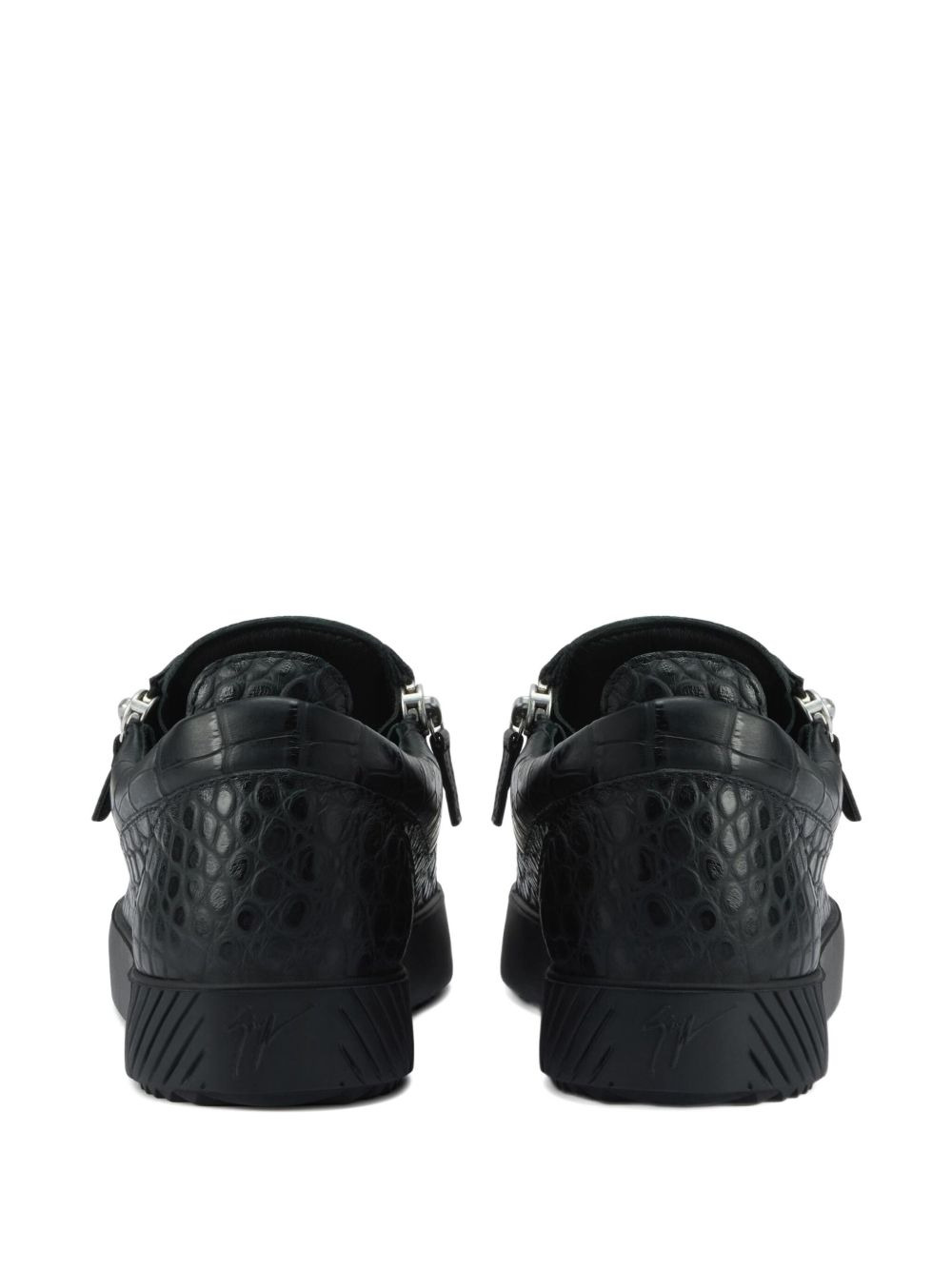 Frankie crocodile-effect zip trainers - 3
